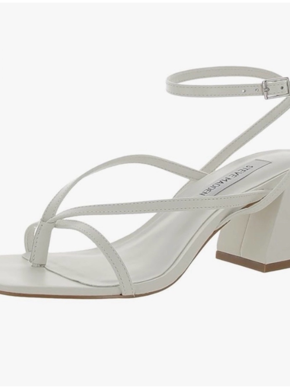Steve Madden Off-White Strappy Block Heel Sandals